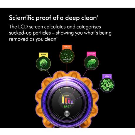 Dyson V12 Detect Slim Absolute Cordless Stick Vacuum Cleaner Up To 60 Minutes Run Time - Yellow