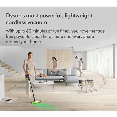 Dyson V12 Detect Slim Absolute Cordless Stick Vacuum Cleaner Up To 60 Minutes Run Time - Yellow